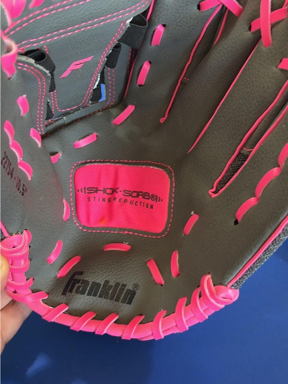 Girls Gray and Pink Softball Glove - Pink Accents